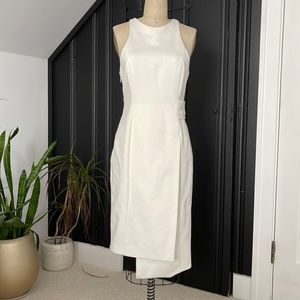 N/nicholas white midi knee fitted dress size 4